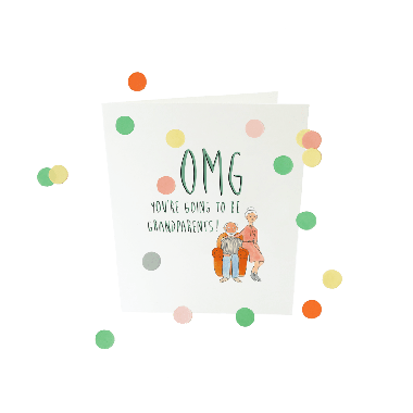 Confetti card baby - OMG you will become grandparents